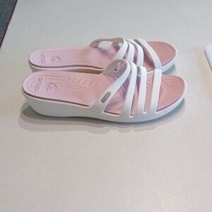 Crocs Sandals, White, Size 11